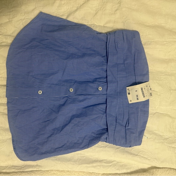Zara Blue Striped Blouse - Picture 6 of 8